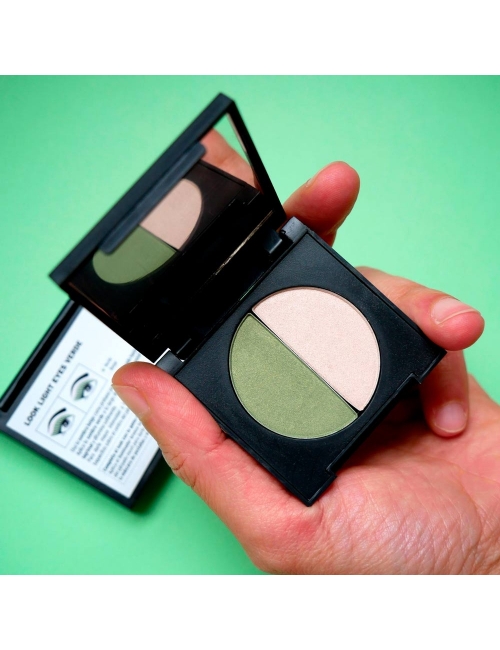 Green and beige eyeshadow