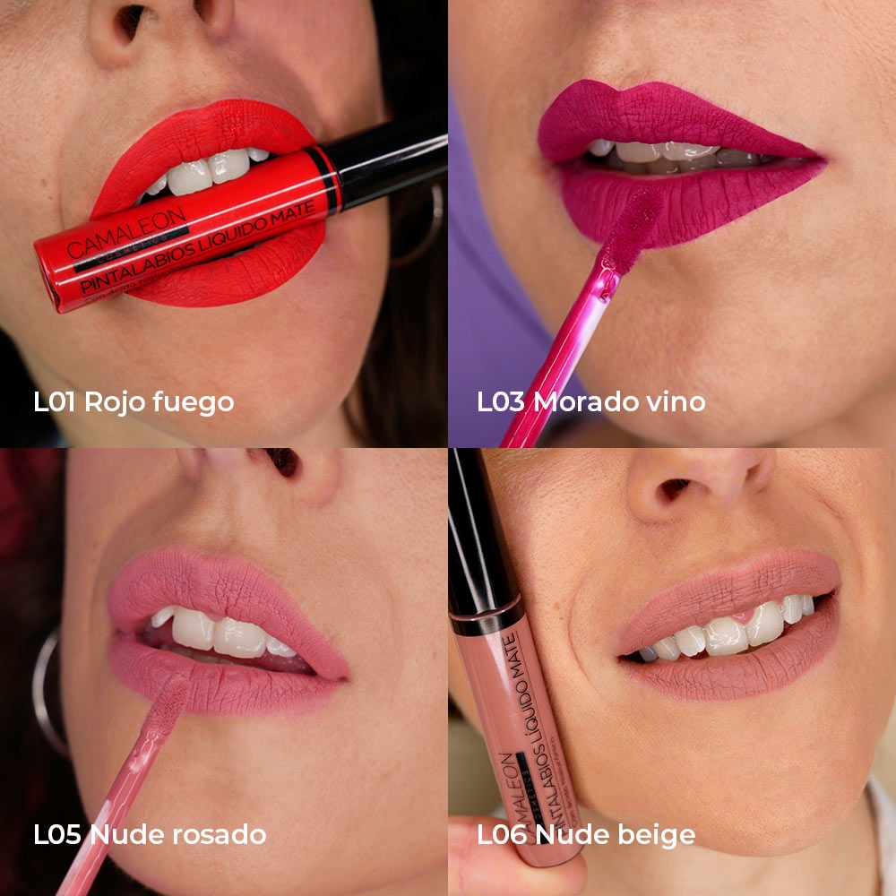 Pack 4 liquid lipsticks bright shades
