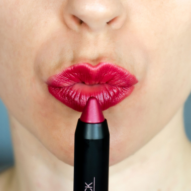 Metallic cherry lipstick
